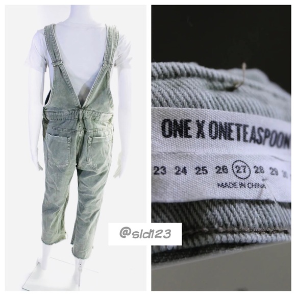 One Teaspoon Free People Hooligan Distressed Overalls, sz 27 - Picture 8 of 10